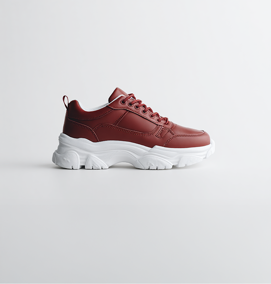 Askae burgundy platform sneaker